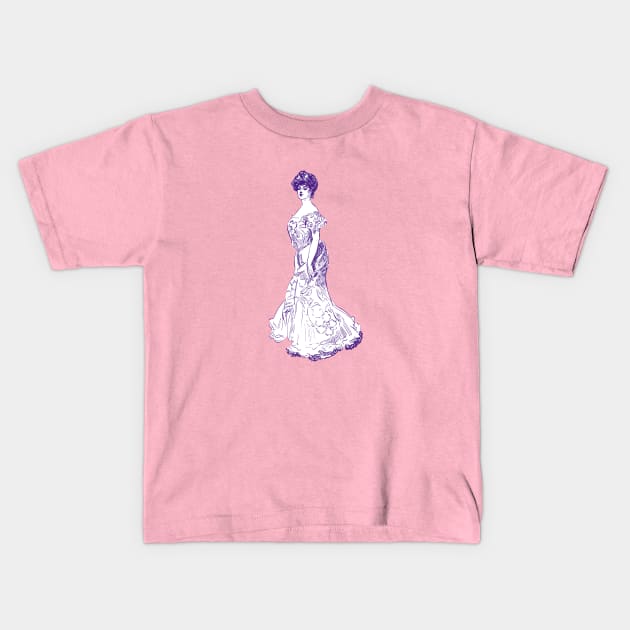 Gibson Girl Dress Kids T-Shirt by chmdance